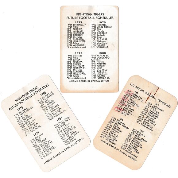 Vintage 1975 1976 1977 LSU Tigers Pocket Mini Football Schedule - A1118 - Picture 8 of 8